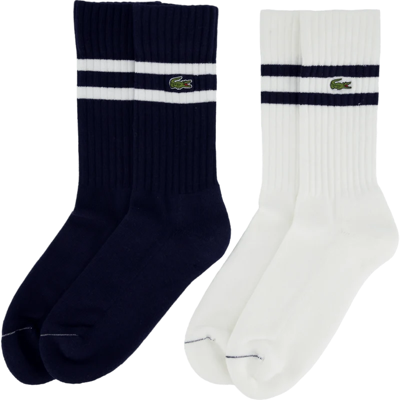 Ribbed Cotton Socks Navy Blue/white Hhw