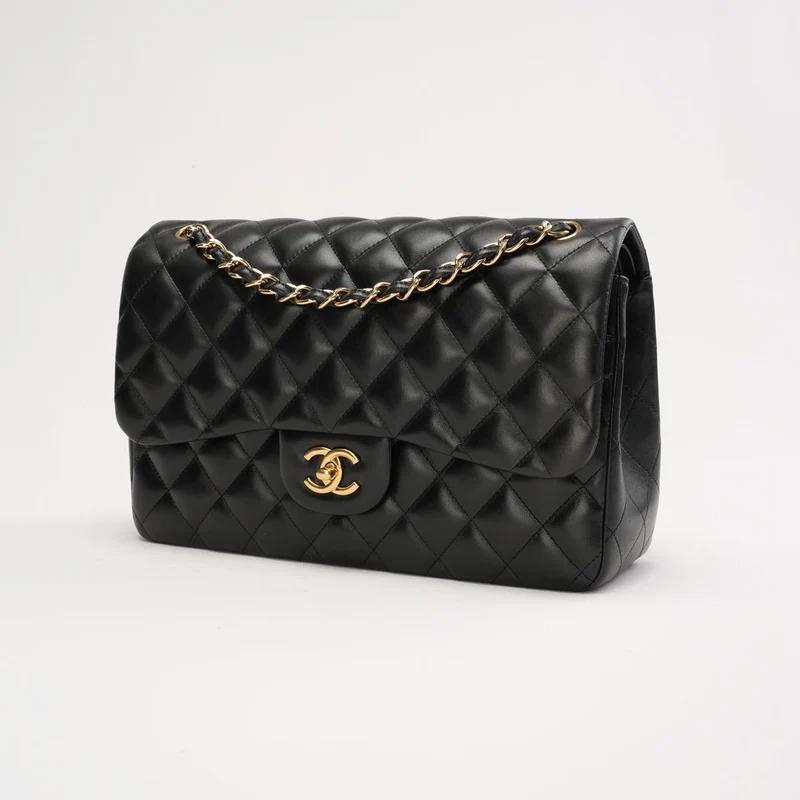 Chanel Classic Jumbo Double Flap Lamm Schwarz 2014