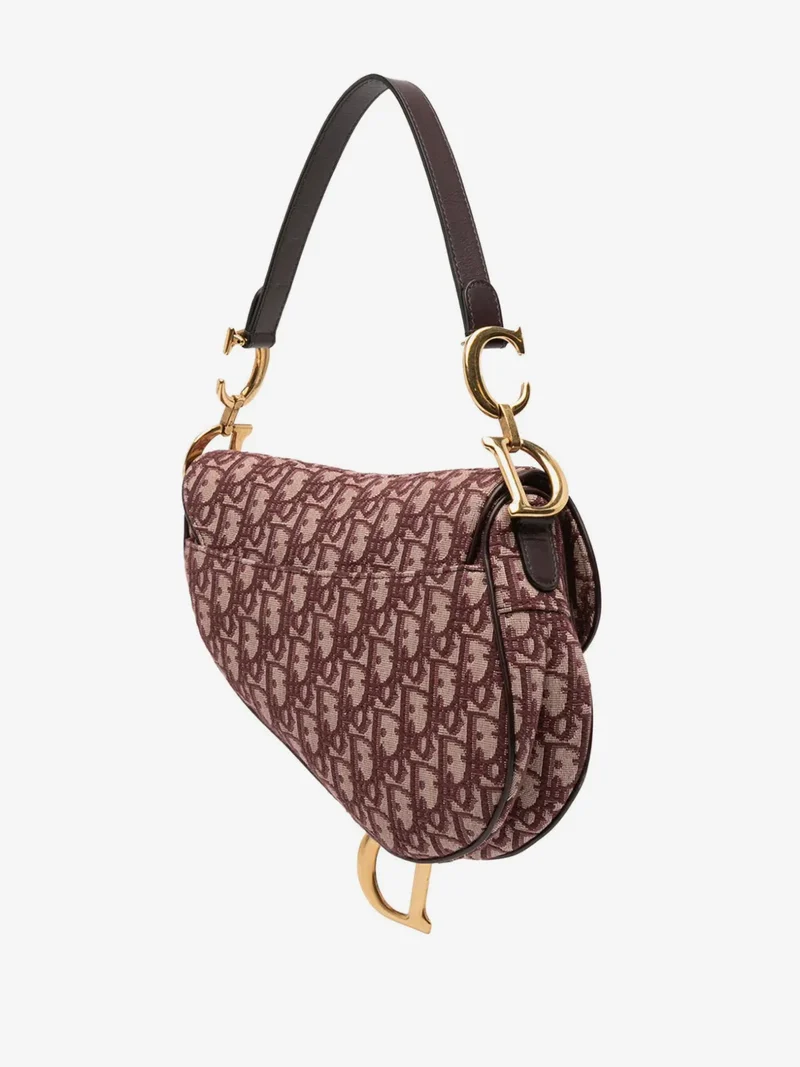 Christian Dior Oblique Satteltasche Burgunderrot 2019