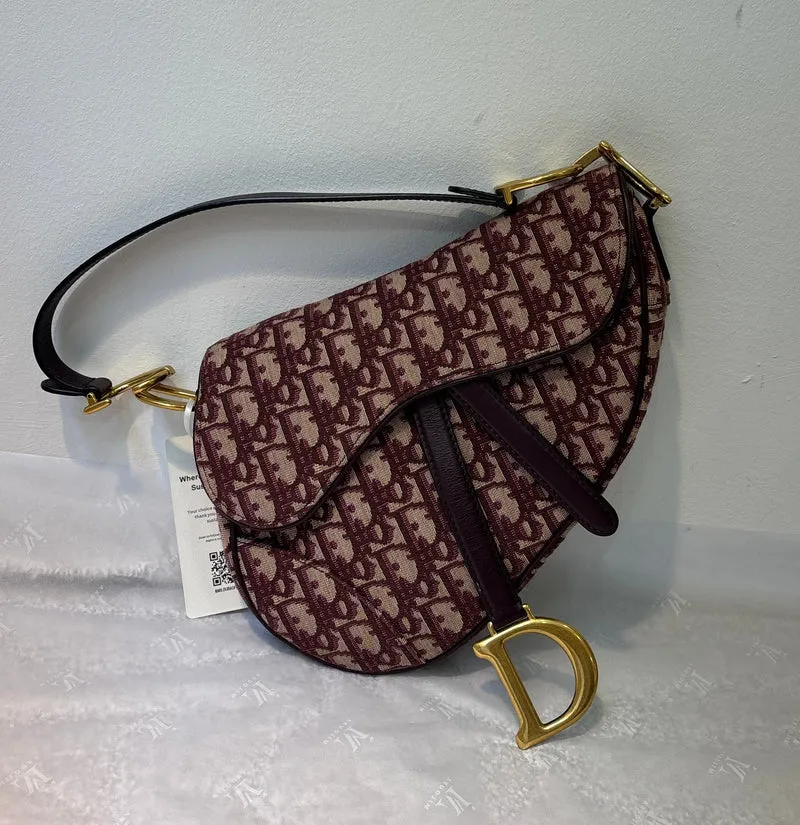 Christian Dior Oblique Satteltasche Burgunderrot 2019