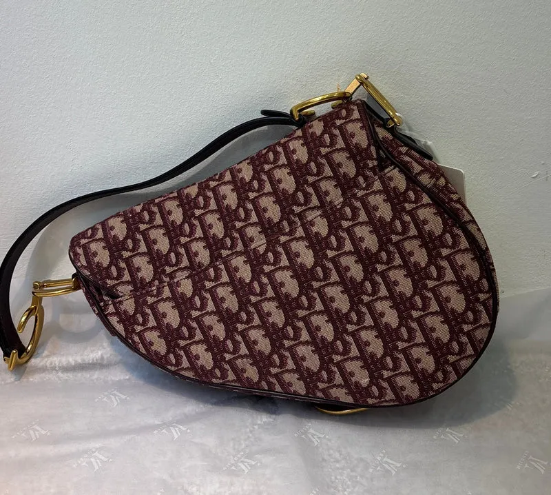 Christian Dior Oblique Satteltasche Burgunderrot 2019