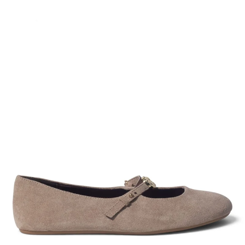 European Union Women Beige Cloth Ballerina #5418