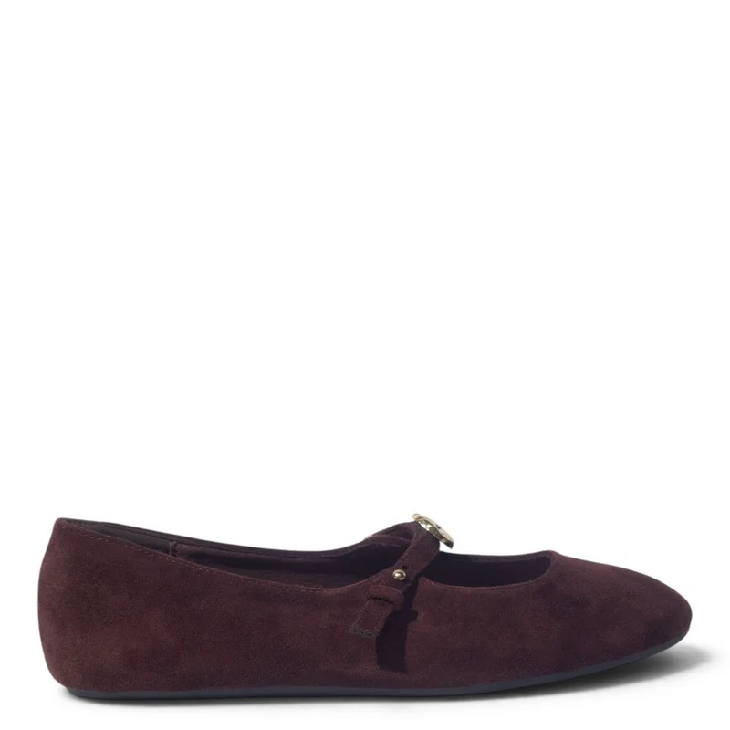 European Union Women Brown Cloth Ballerina #5419
