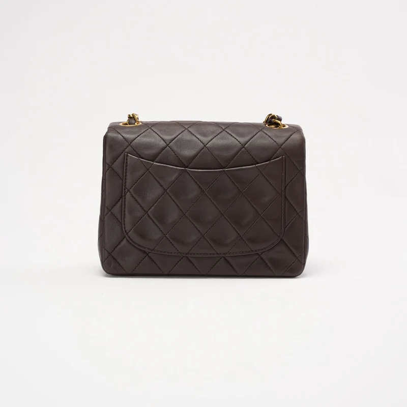 „Seltene“ Chanel Timeless Mini Square Flap, Lammbraun, 1994