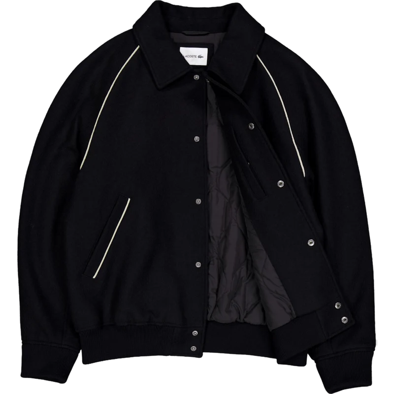 Badge Accent Wool Varsity Jack Black