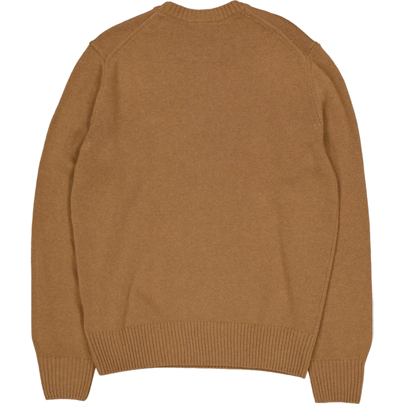 Carded Wool Crew Neck Sweater White Tuy