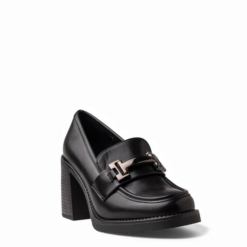 Europeon Union Women Black Leather Shoes #4640