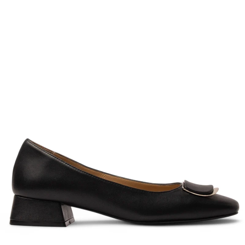 Women Black Leather Shoe #3668