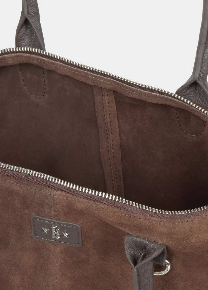 Suede shopper bag