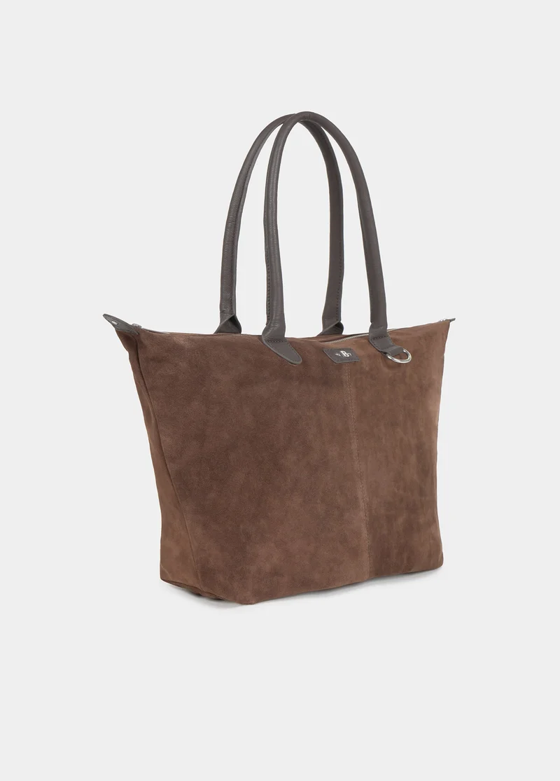 Suede shopper bag