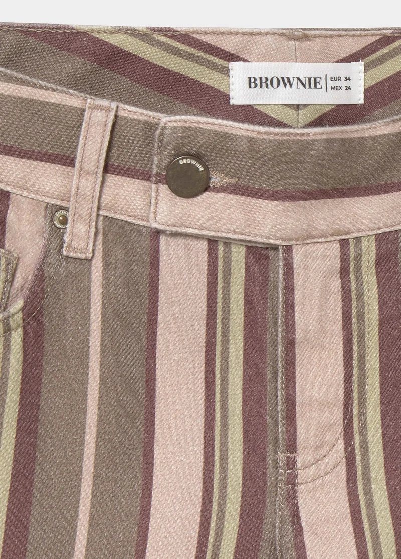 Striped print trousers