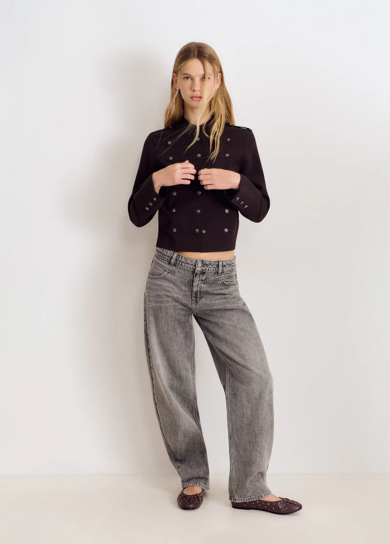 Mid-rise barrel-leg jeans