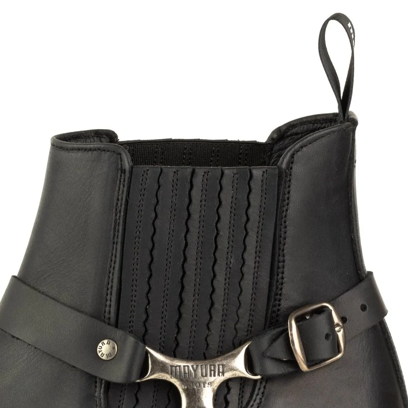 Herren-Biker-Motard-Stiefeletten 24 aus schwarzem Leder