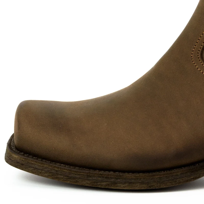 Biker Motard Stiefeletten für Damen und Herren 05 Braunes Leder