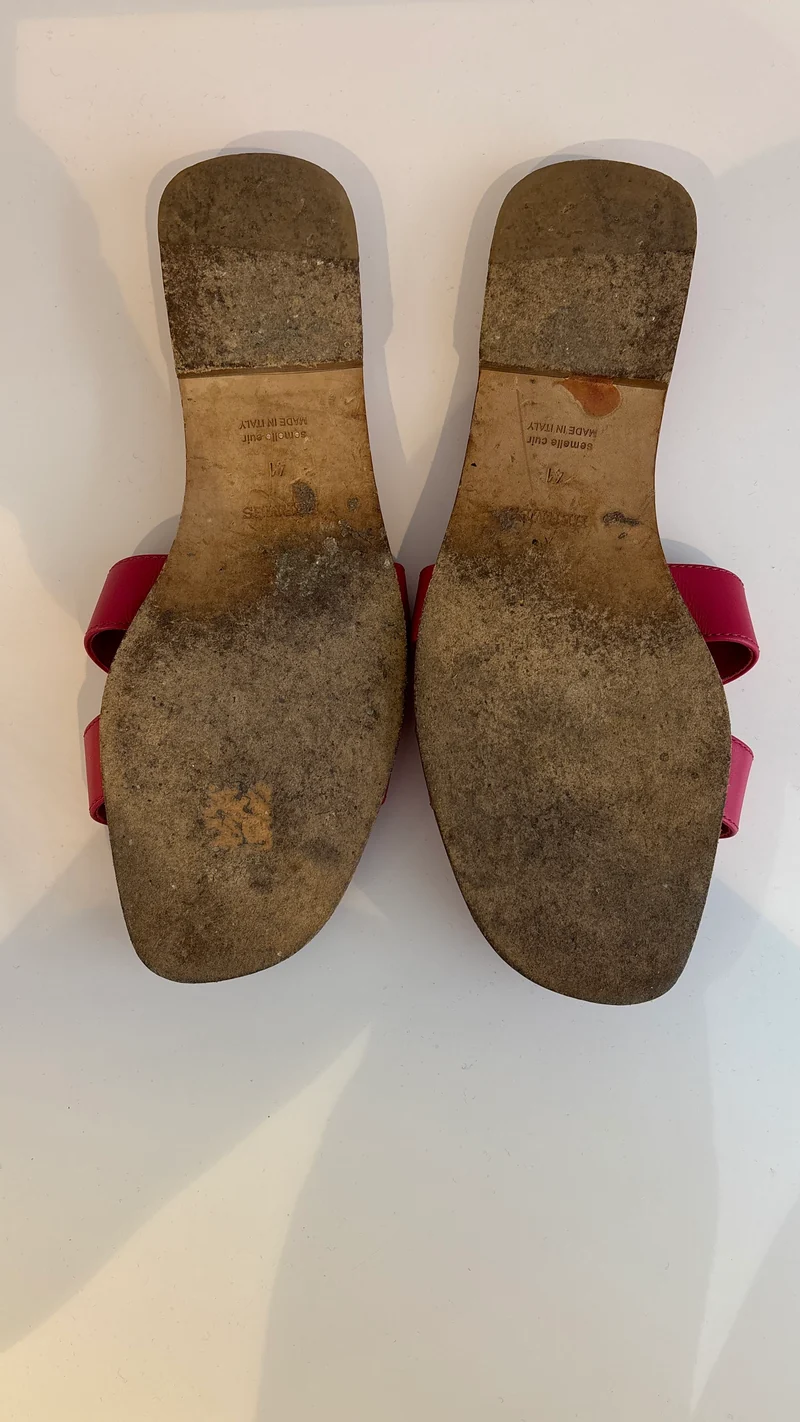 Hermès Oran Sandalen in leuchtendem Rosé-Magenta, Größe 41