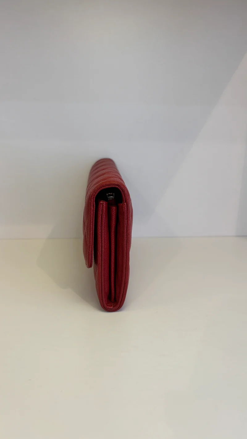 Chanel Classic Long Flap Wallet Caviar Red 2020