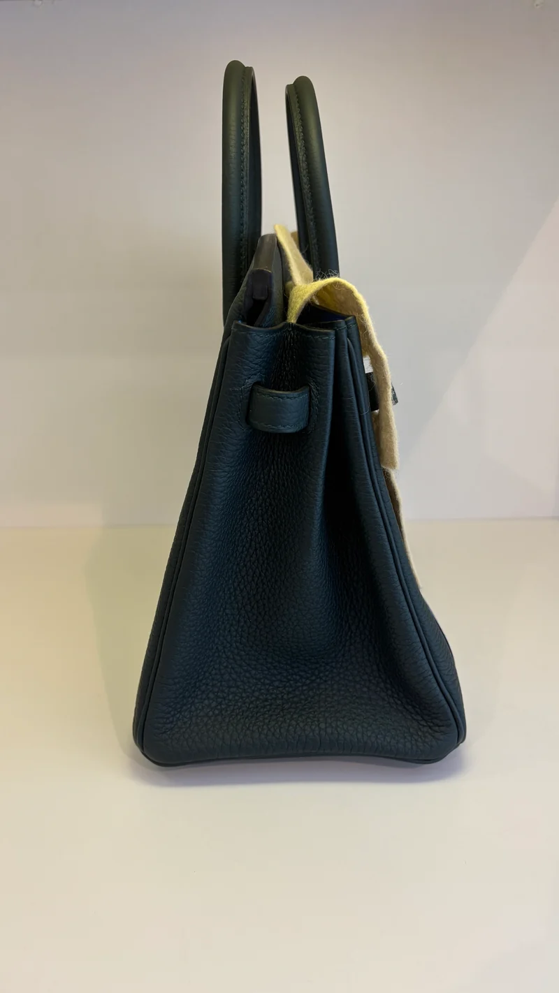 Hermes Birkin 25 Handtasche aus grünem Cyprès- und blauem Zellige Officier Togo-Leder 2018