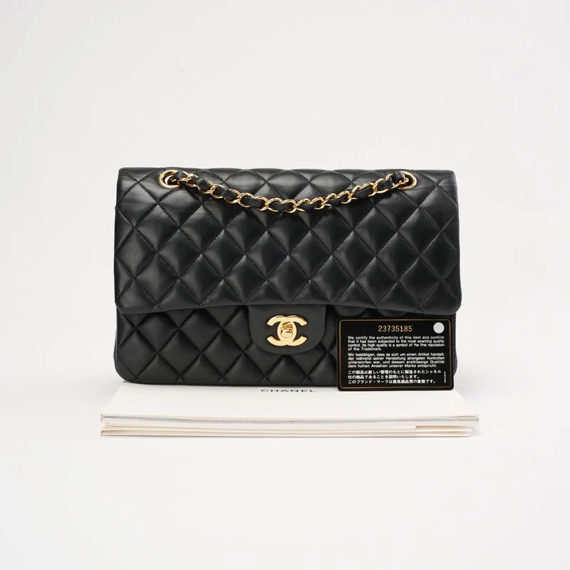 Chanel Classic Medium Double Flap Lamb Black 2017