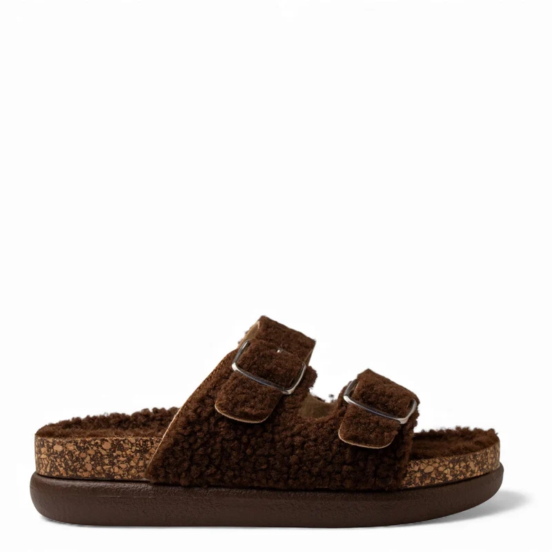 Europeon Union Women Brown Fur Slipper #4719