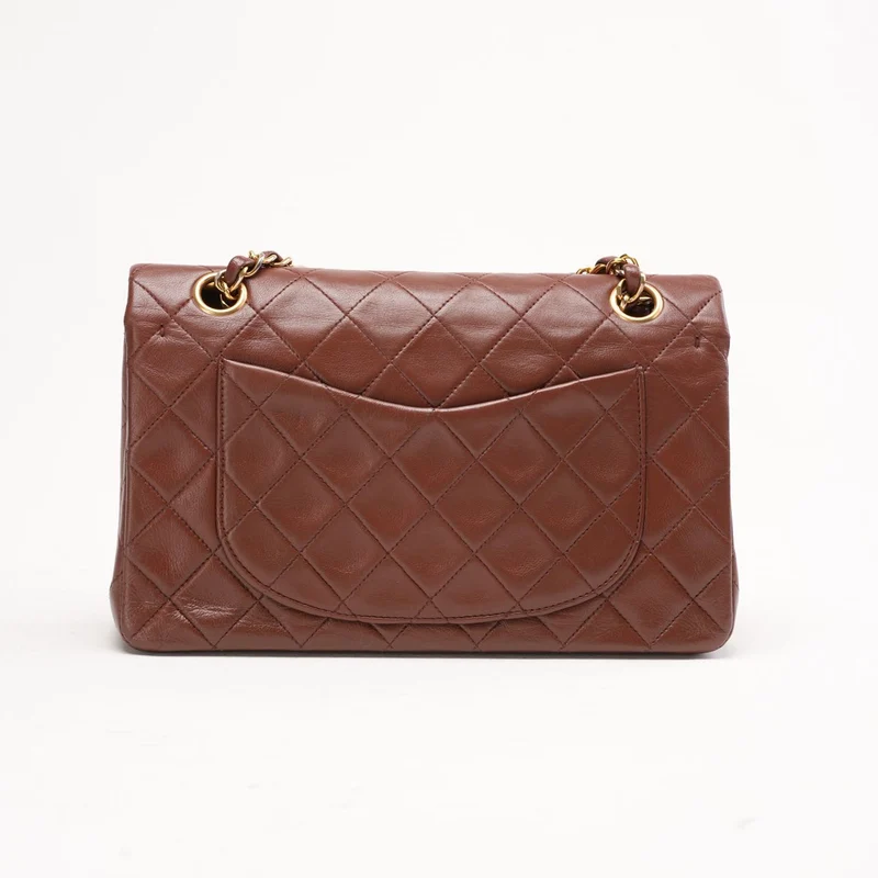 Chanel Vintage Kleine Doppelflap-Tasche, schokoladenbraun, 1996