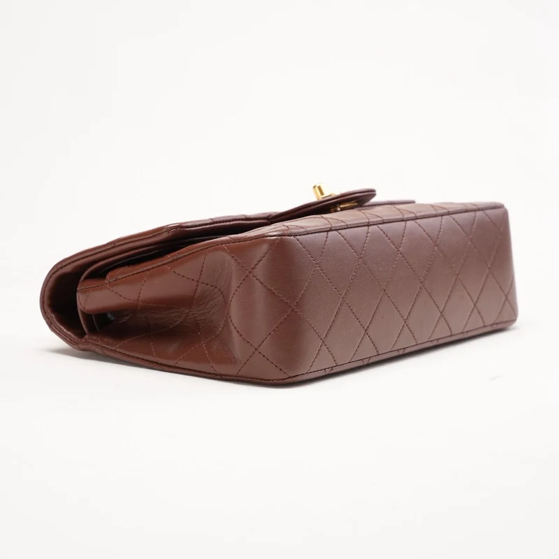 Chanel Vintage Kleine Doppelflap-Tasche, schokoladenbraun, 1996