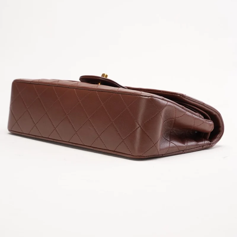 Chanel Vintage Kleine Doppelflap-Tasche, schokoladenbraun, 1996