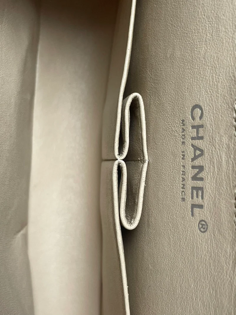 Chanel Medium Classic Double Flap Bag Caviar Beige 2011