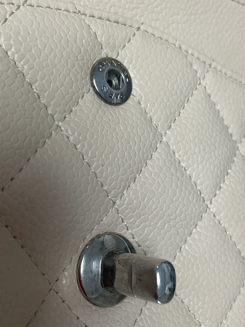 Chanel Medium Classic Double Flap Bag Caviar Beige 2011