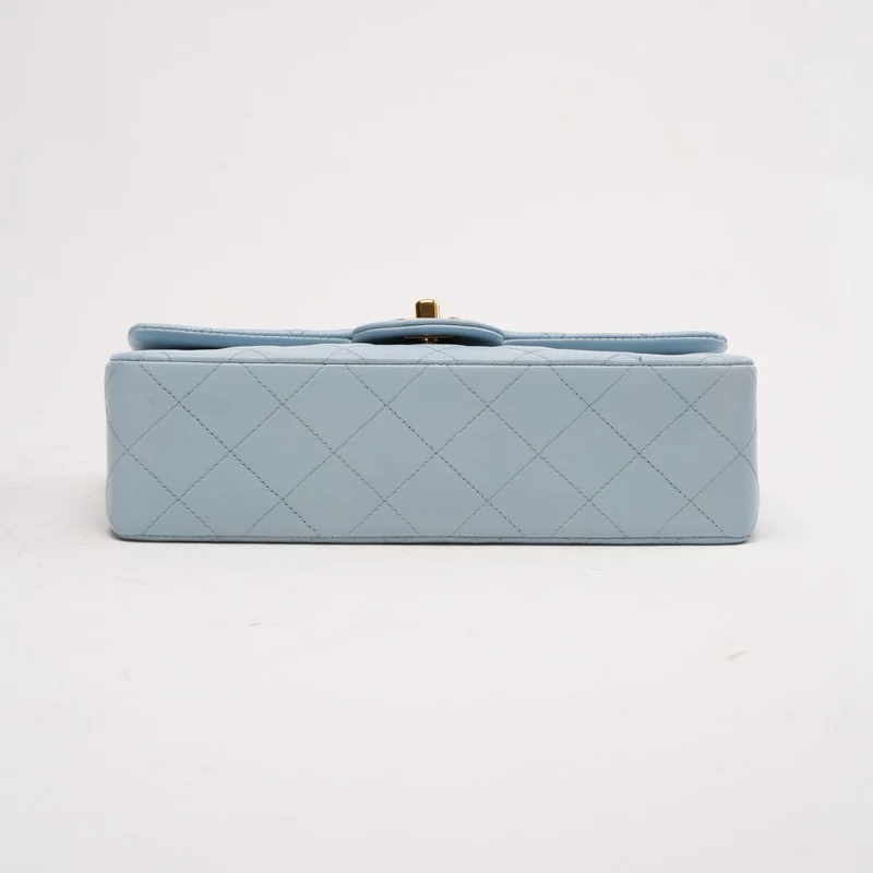 Chanel Vintage Small Classic Double Flap Lamm Hellblau 1997