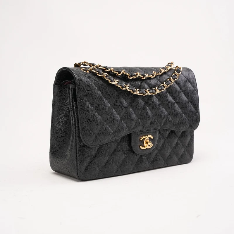 Chanel Classic Jumbo Double Flap Caviar Black 2011