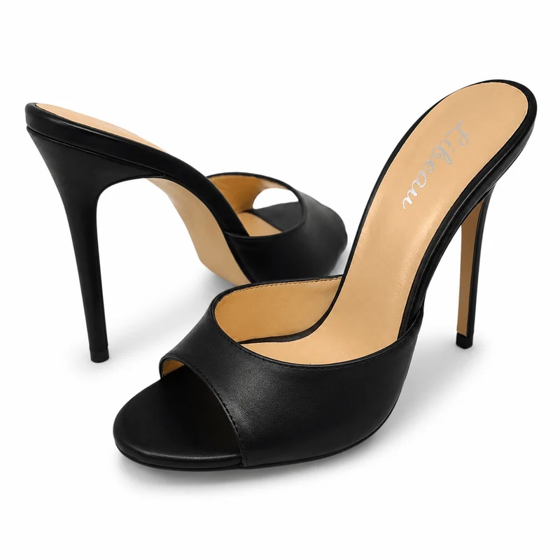 Roxy Mules – Schwarze High Heel Mules Damen