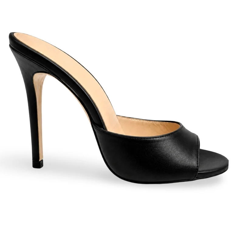 Roxy Mules – Schwarze High Heel Mules Damen
