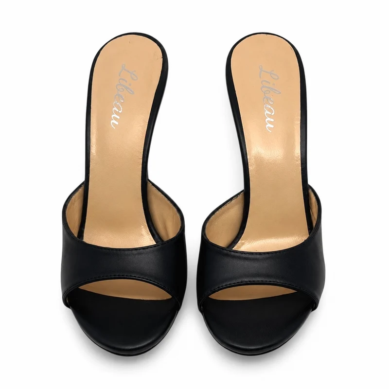 Roxy Mules – Schwarze High Heel Mules Damen
