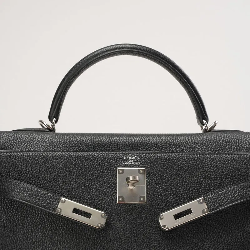 Hermes Vintage Sellier Kelly 32 Togo Schwarz 2004