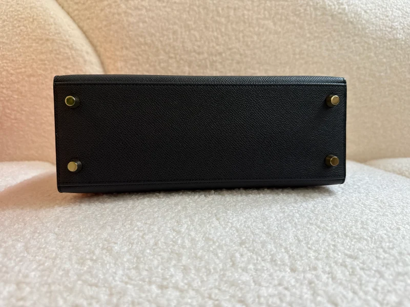 Hermes Sellier Kelly 25 Epsom Leder Schwarz 2024