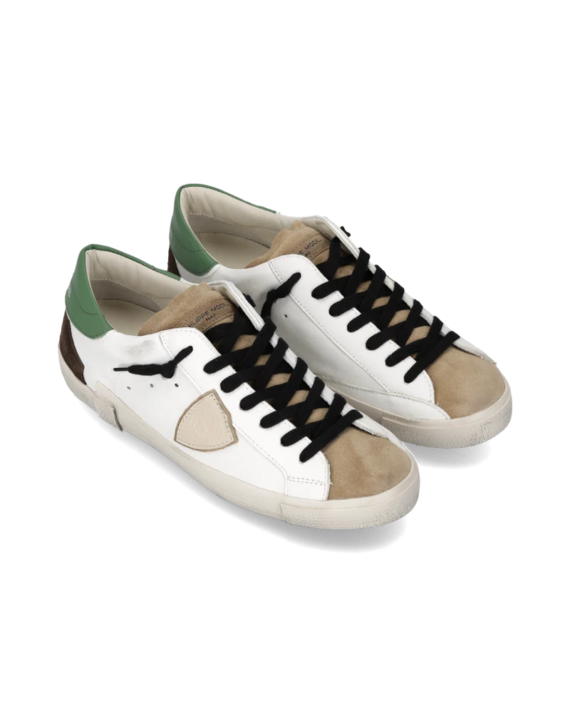 Sneakers Prsx Men, White Bottle Green Brown