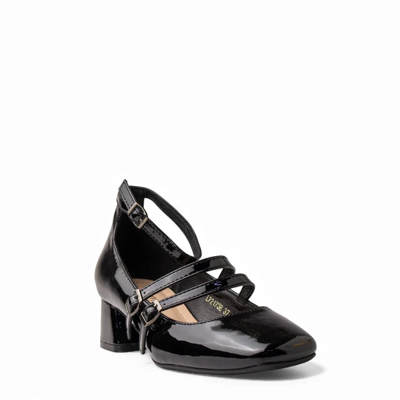 Europeon Union Women Black VernisLeather Shoes #4702