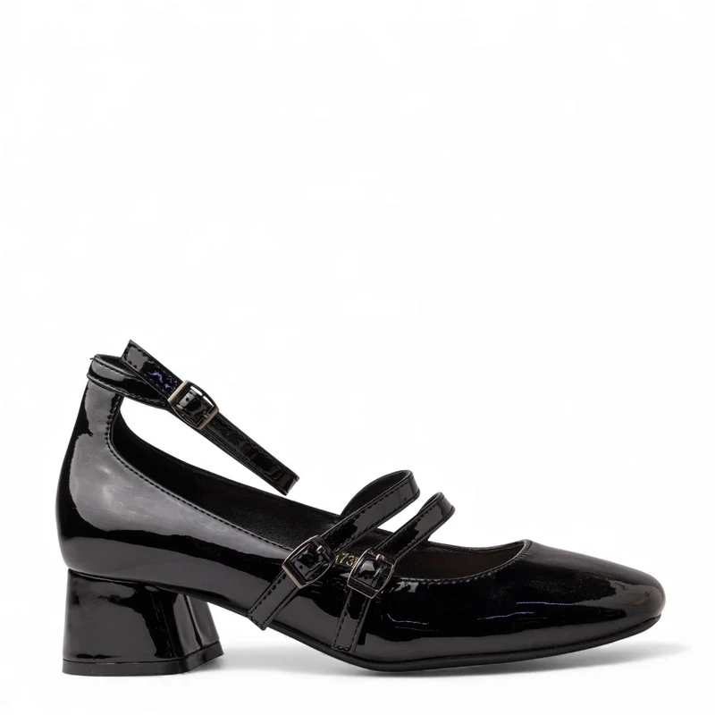 Europeon Union Women Black VernisLeather Shoes #4702