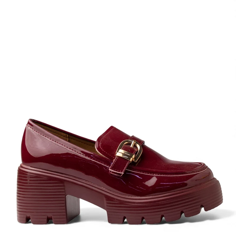 Europeon Union Women Maroon VernisLeather Shoes #4706