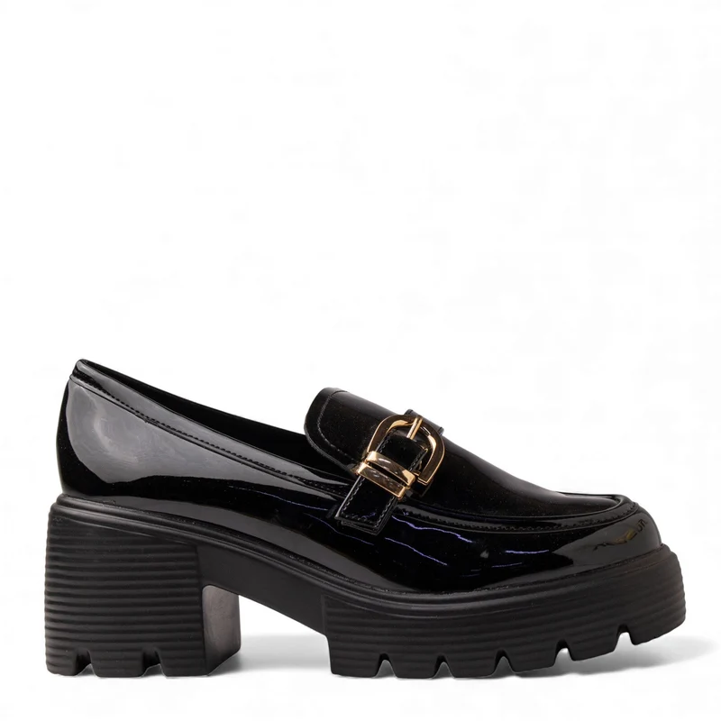 Europeon Union Women Black VernisLeather Shoes #4707