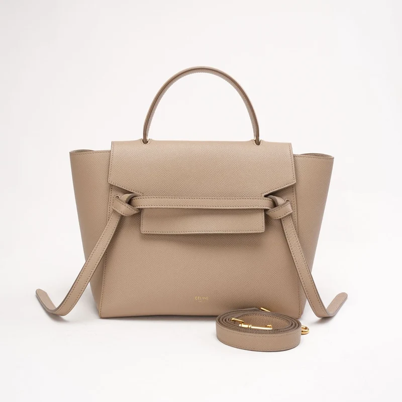 Celine Micro Belt Bag in Light Taupe aus genarbtem Kalbsleder 2020