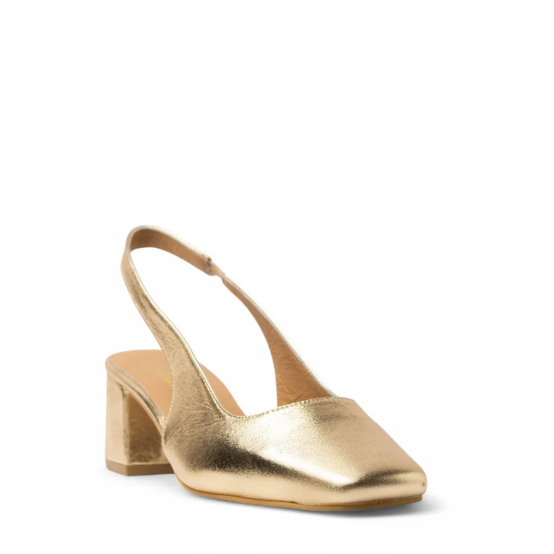 Women Gold Leather Sandal #3666