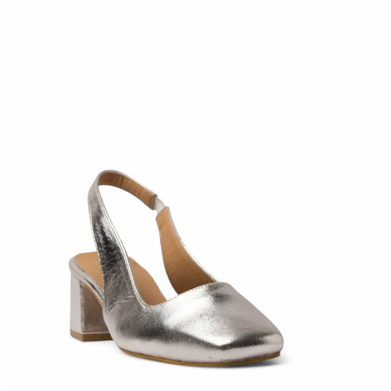 Women Silver Leather Sandal #3665