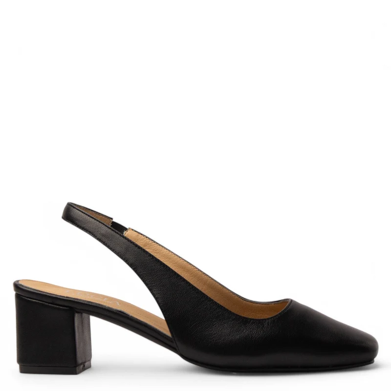 Women Black Leather Sandal #3664