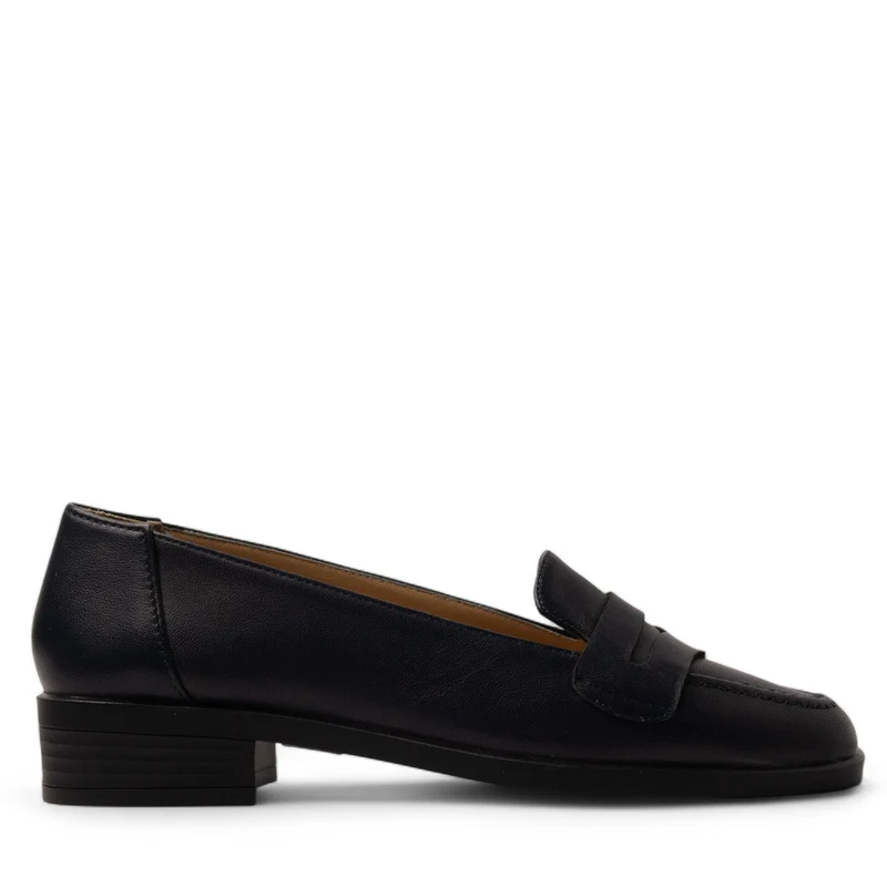 Women Navy Leather Shoe #3657