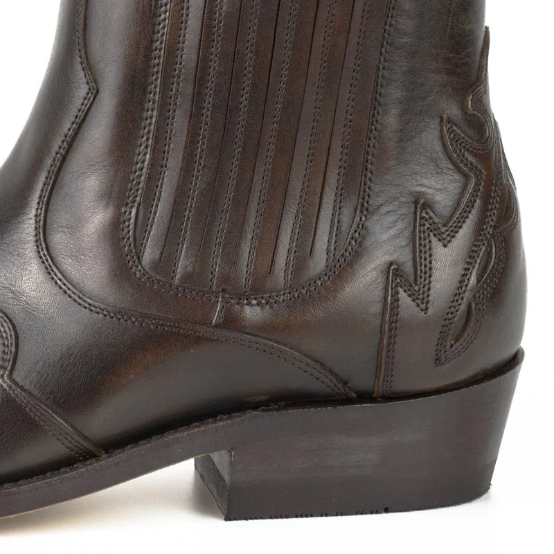 Cowboy Country Western Stiefeletten für Herren und Damen 21 aus braunem Leder