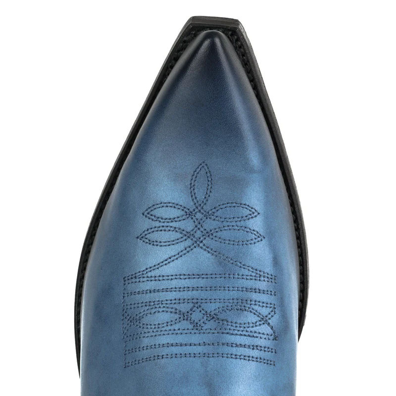 Country- und Western-Cowboystiefel 1920 aus blauem Leder für Herren und Damen