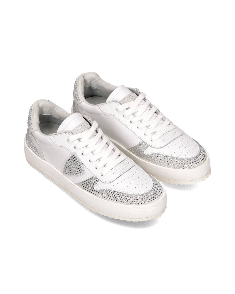 Sneakers Nice Tennis Women with stones, White