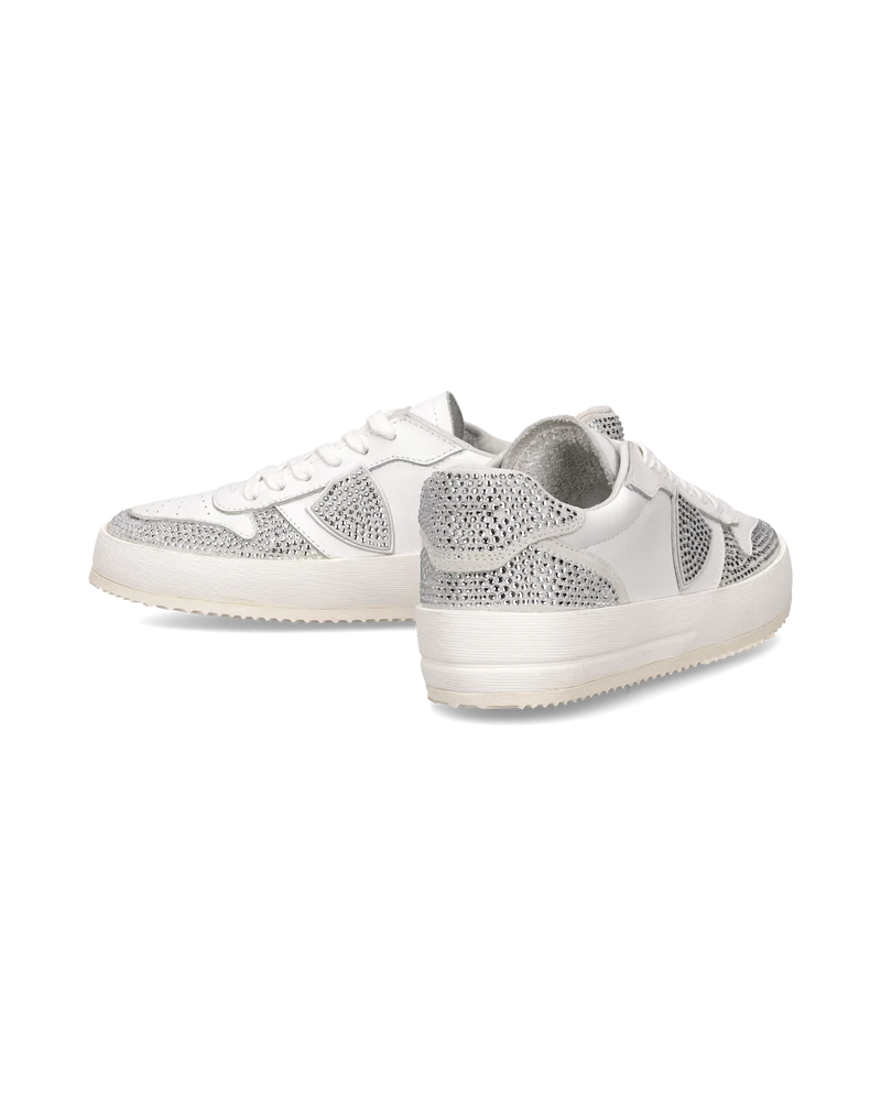 Sneakers Nice Tennis Women with stones, White