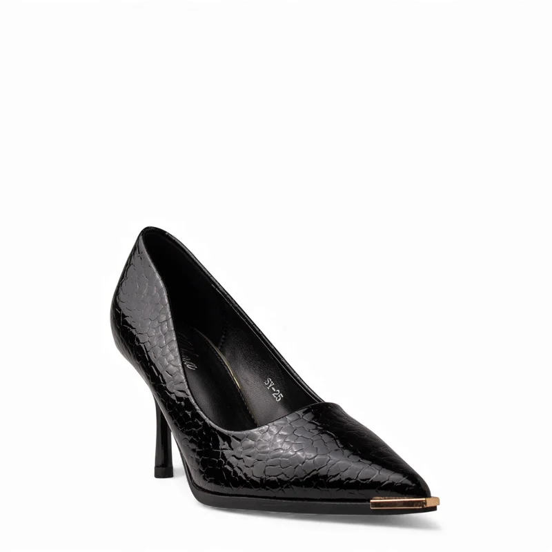 Europeon Union Women Black VernisLeather Heels #4717